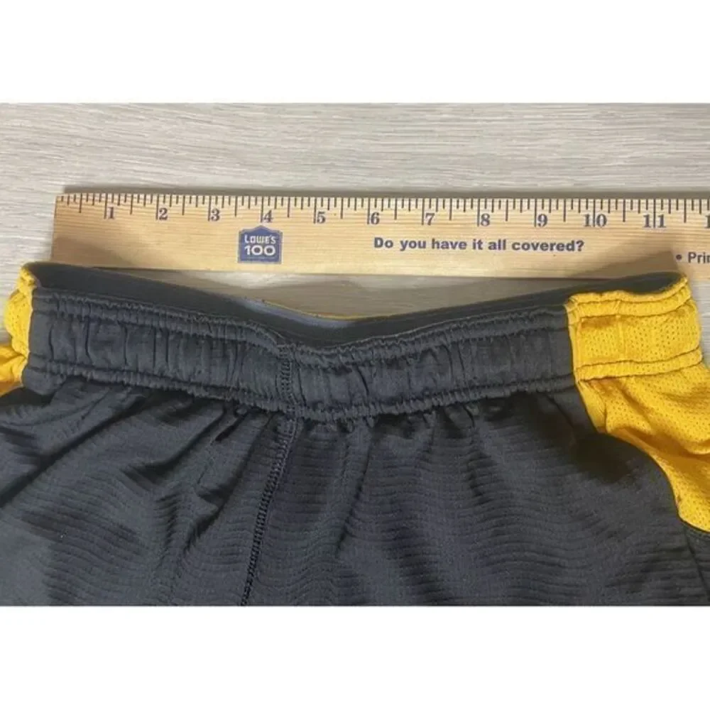 Nike Dri-Fit Athletic Football Shorts Mens S Black Yellow‎ Training Basketball